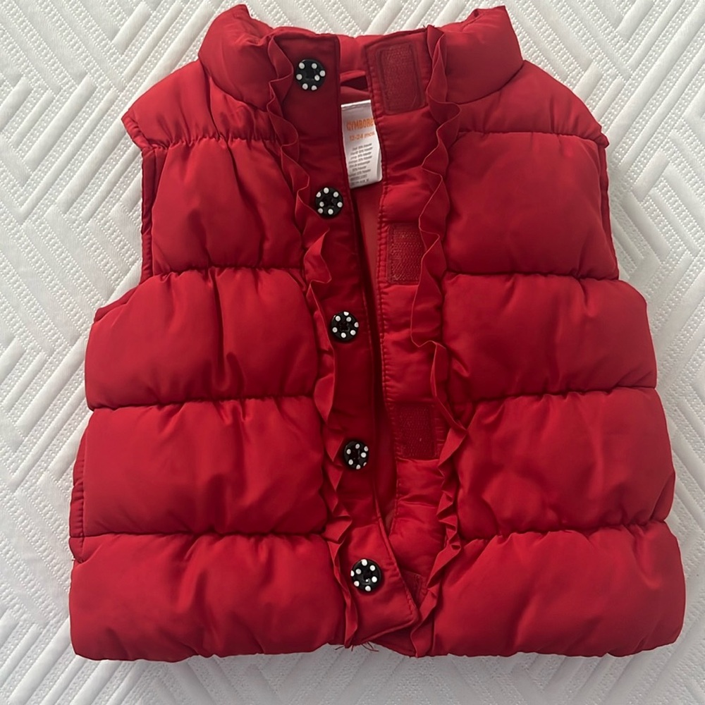 Red puffer vest kids 12-24 months